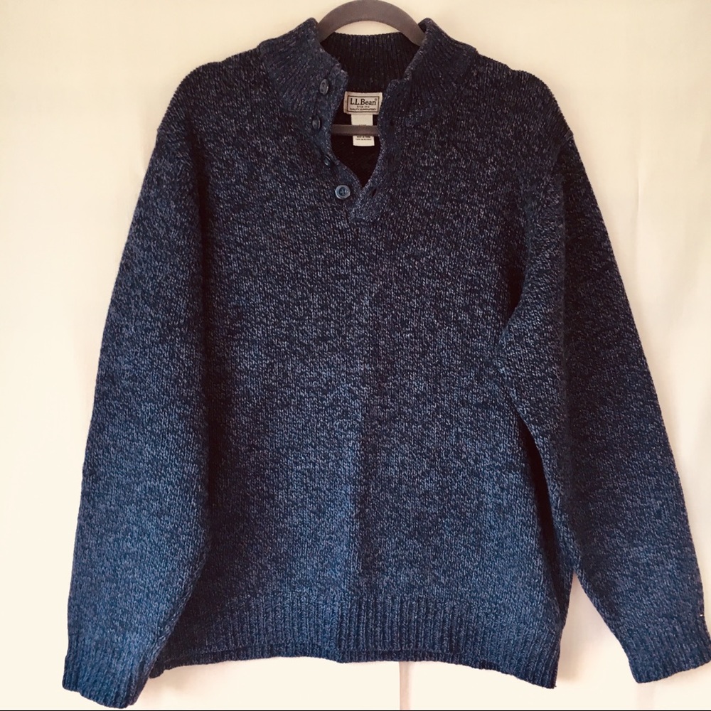 L.L  Bean grey wool mens sweater xl reg